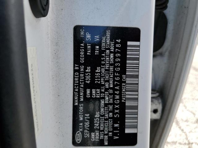 Photo 10 from auction – 2015 KIA OPTIMA LX with VIN 5XXGM4A76FG399784