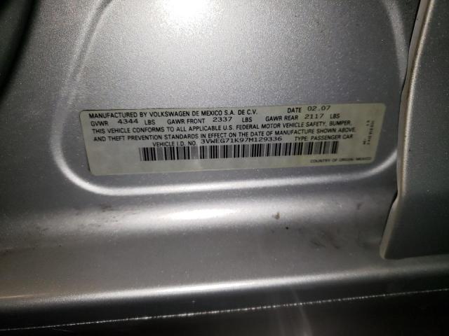 Photo 10 from auction – 2007 VOLKSWAGEN JETTA WOLF with VIN 3VWEG71K97M129336