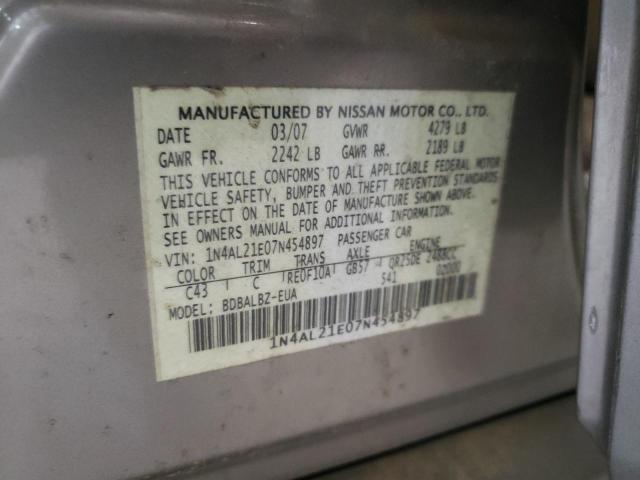 Photo 10 from auction – 2007 NISSAN ALTIMA 2.5 with VIN 1N4AL21E07N454897