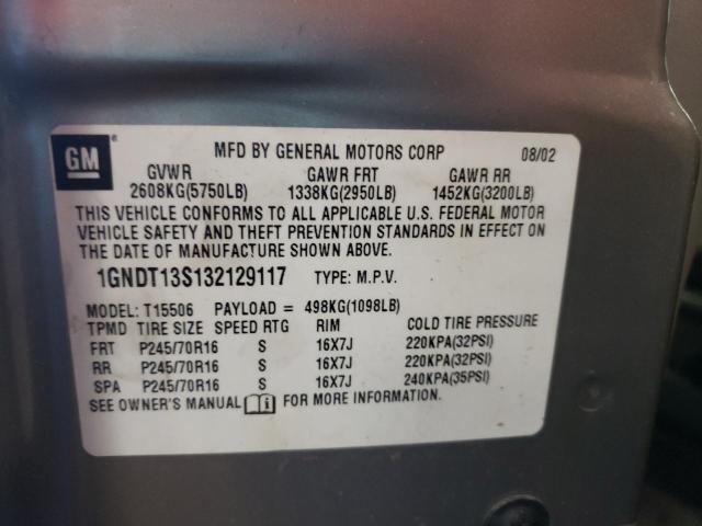 Photo 10 from auction – 2003 CHEVROLET TRAILBLAZE with VIN 1GNDT13S132129117