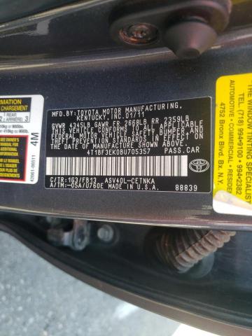 Photo 10 from auction – 2011 TOYOTA CAMRY BASE with VIN 4T1BF3EK0BU705357