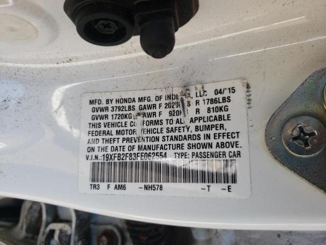 Photo 10 from auction – 2015 HONDA CIVIC EX with VIN 19XFB2F83FE062554