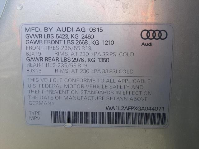 Photo 10 from auction – 2016 AUDI Q5 PREMIUM with VIN WA1L2AFPXGA044071