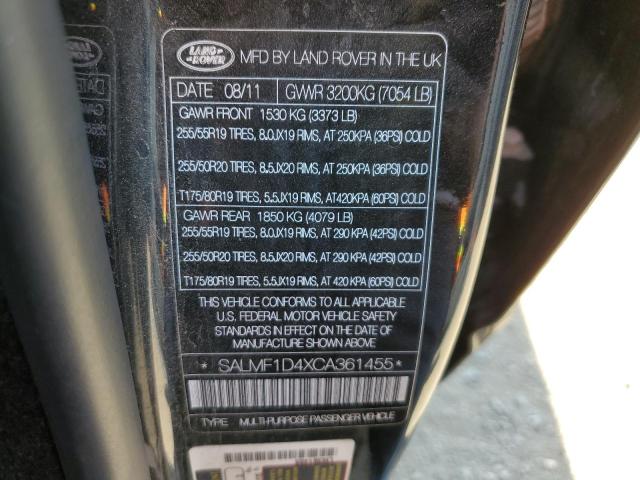 Photo 10 from auction – 2012 LAND ROVER RANGE ROVE with VIN SALMF1D4XCA361455