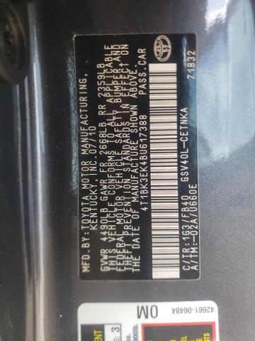 Photo 10 from auction – 2011 TOYOTA CAMRY SE with VIN 4T1BK3EK4BU617388