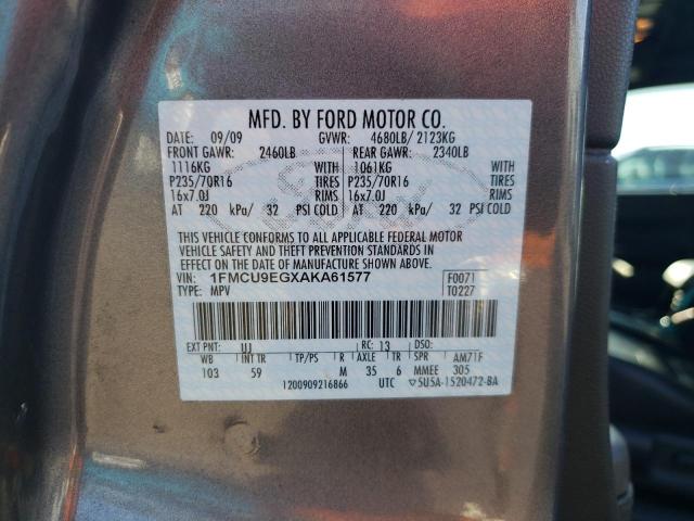 Photo 10 from auction – 2010 FORD ESCAPE LIM with VIN 1FMCU9EGXAKA61577