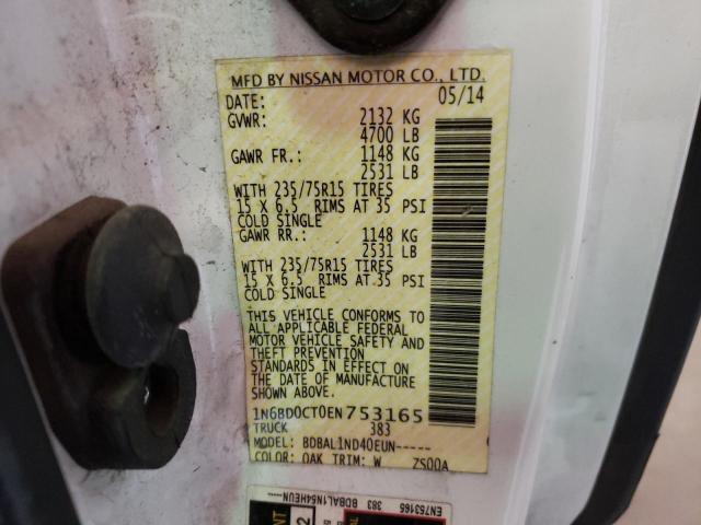 Photo 10 from auction – 2014 NISSAN FRONTIER S with VIN 1N6BD0CT0EN753165