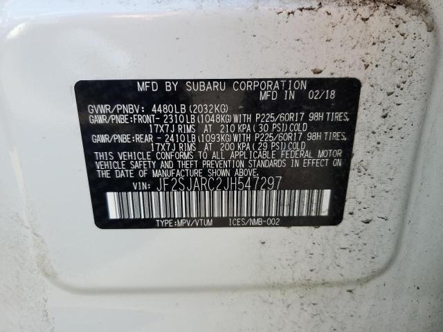 Photo 10 from auction – 2018 SUBARU FORESTER 2 with VIN JF2SJARC2JH547297