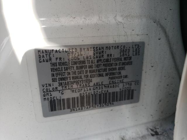 Photo 10 from auction – 2016 NISSAN SENTRA S with VIN 3N1AB7AP9GY319094