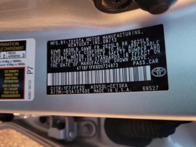 Photo 10 from auction – 2013 TOYOTA CAMRY L with VIN 4T1BF1FK6DU724873