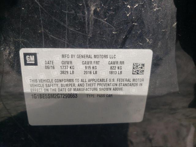 Photo 10 from auction – 2016 CHEVROLET CRUZE LT with VIN 1G1BE5SM2G7290663
