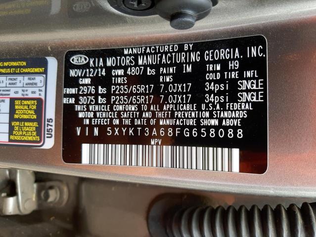 Photo 10 from auction – 2015 KIA SORENTO LX with VIN 5XYKT3A68FG658088