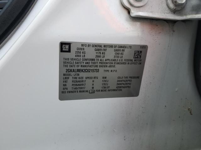Photo 10 from auction – 2012 GMC TERRAIN SL with VIN 2GKALMEK2C6215733