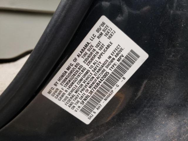 Photo 10 from auction – 2006 HONDA ODYSSEY EX with VIN 5FNRL387X6B442005