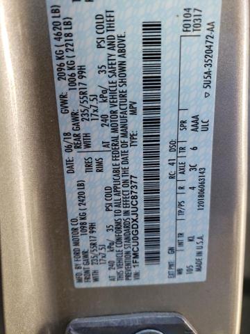 Photo 10 from auction – 2018 FORD ESCAPE SE with VIN 1FMCU0GDXJUC87377