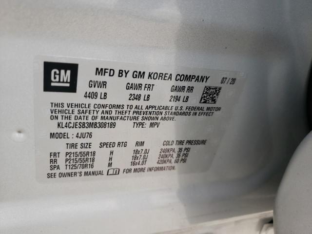 Photo 10 from auction – 2021 BUICK ENCORE PRE with VIN KL4CJESB3MB308189