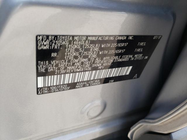 Photo 10 from auction – 2017 TOYOTA RAV4 LE with VIN 2T3BFREV1HW681406