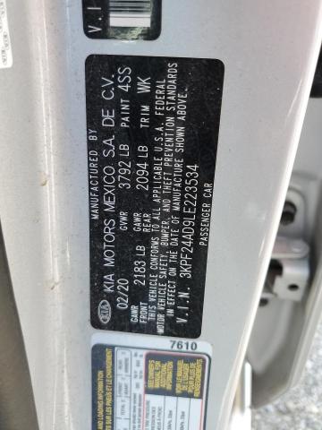 Photo 10 from auction – 2020 KIA FORTE FE with VIN 3KPF24AD9LE223534