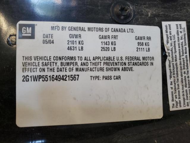 Photo 10 from auction – 2004 CHEVROLET IMPALA SS with VIN 2G1WP551649421567