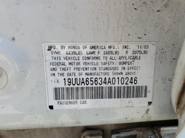 Photo 10 from auction – 2004 ACURA TL with VIN 19UUA65634A010246