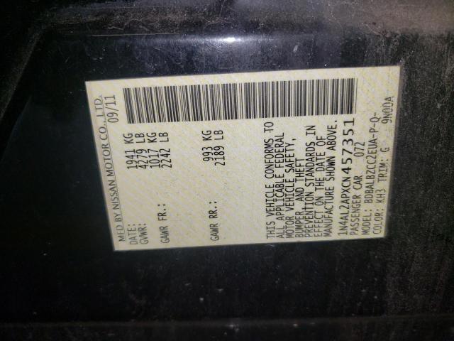 Photo 10 from auction – 2012 NISSAN ALTIMA BAS with VIN 1N4AL2APXCN457351