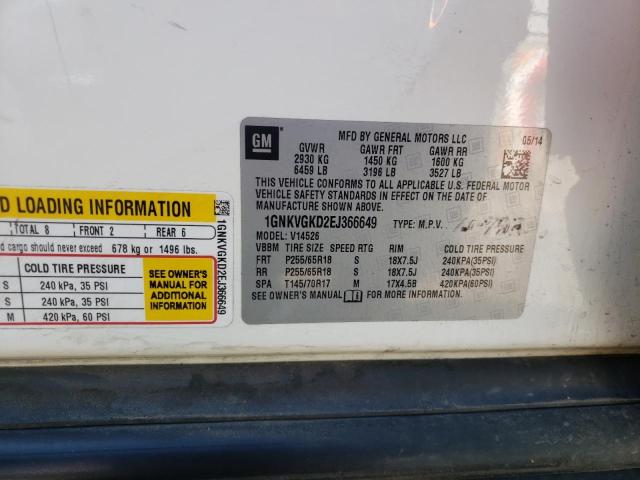 Photo 10 from auction – 2014 CHEVROLET TRAVERSE L with VIN 1GNKVGKD2EJ366649