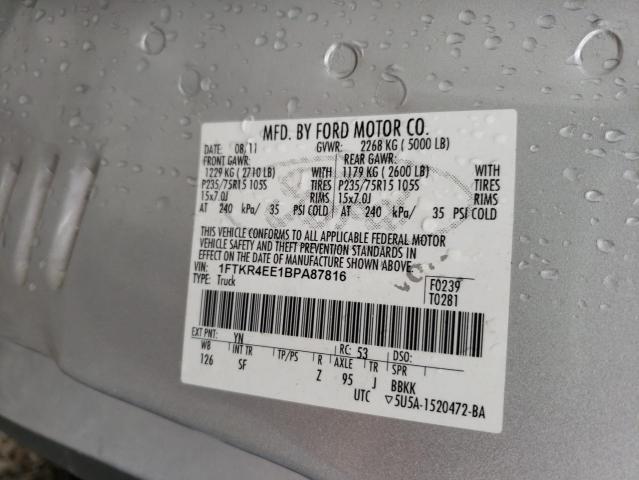 Photo 10 from auction – 2011 FORD RANGER SUP with VIN 1FTKR4EE1BPA87816