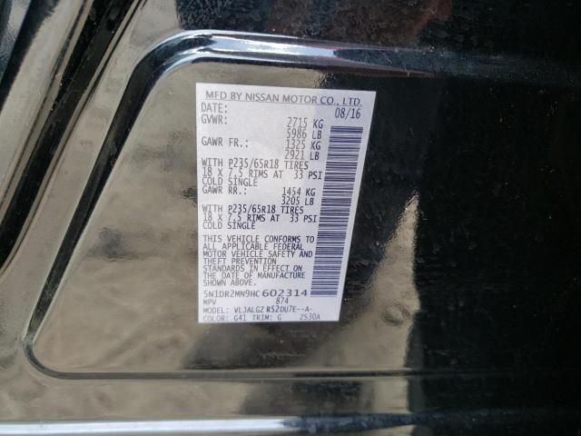 Photo 10 from auction – 2017 NISSAN PATHFINDER with VIN 5N1DR2MN9HC602314