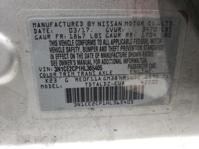 Photo 10 from auction – 2017 NISSAN VERSA NOTE with VIN 3N1CE2CP1HL365405