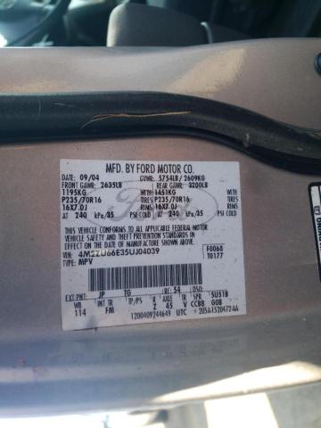 Photo 10 from auction – 2005 MERCURY MOUNTAINEE with VIN 4M2ZU66E35UJ04039