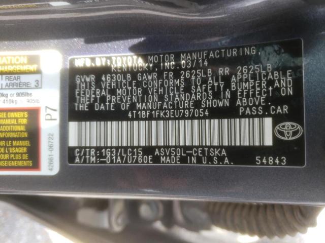 Photo 10 from auction – 2014 TOYOTA CAMRY L with VIN 4T1BF1FK3EU797054