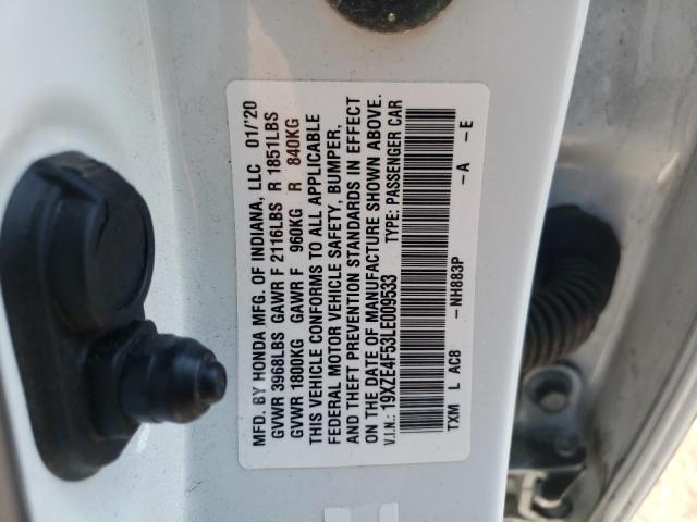 Photo 10 from auction – 2020 HONDA INSIGHT EX with VIN 19XZE4F53LE009533