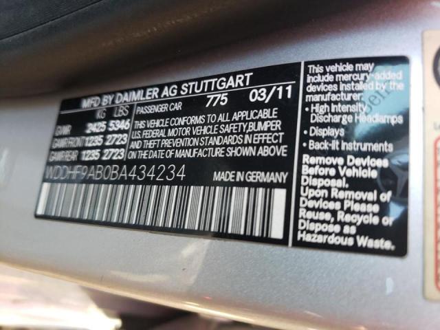 Photo 10 from auction – 2011 MERCEDES-BENZ E 550 4MAT with VIN WDDHF9AB0BA434234