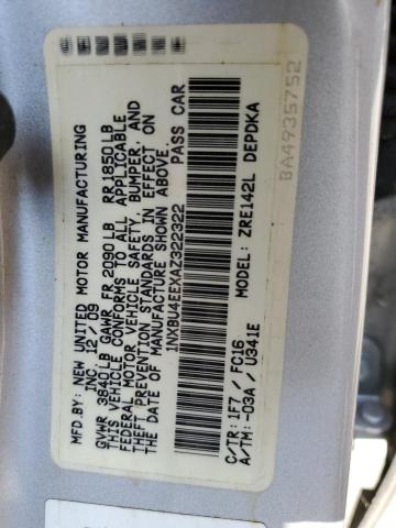 Photo 10 from auction – 2010 TOYOTA COROLLA BA with VIN 1NXBU4EEXAZ322322