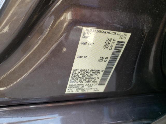 Photo 10 from auction – 2015 NISSAN ALTIMA 2.5 with VIN 1N4AL3AP9FC281107
