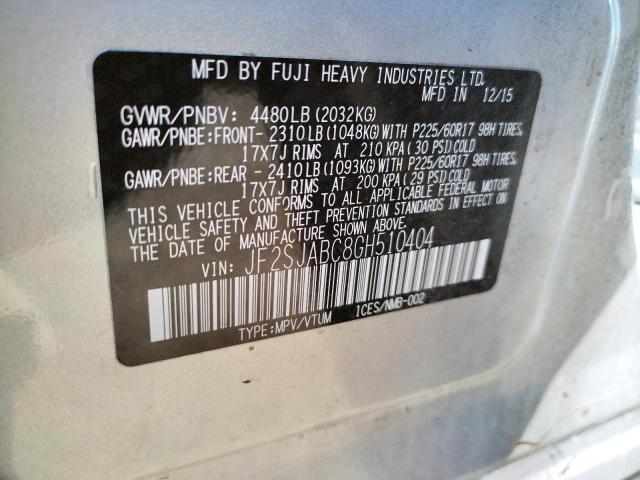 Photo 10 from auction – 2016 SUBARU FORESTER 2 with VIN JF2SJABC8GH510404