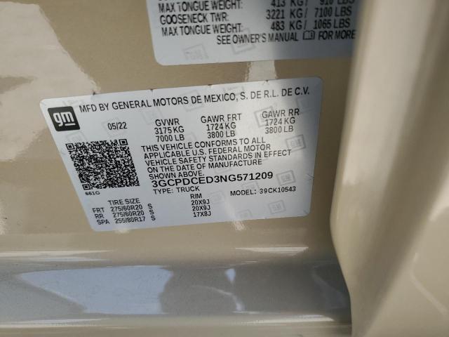 Photo 10 from auction – 2022 CHEVROLET SILVERADO with VIN 3GCPDCED3NG571209