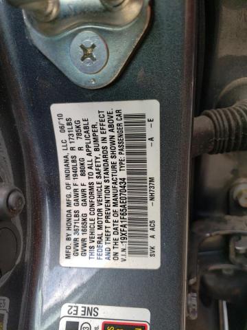 Photo 10 from auction – 2010 HONDA CIVIC LX-S with VIN 19XFA1F65AE070434