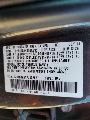 Photo 10 from auction – 2015 ACURA RDX TECHNO with VIN 5J8TB4H51FL002637