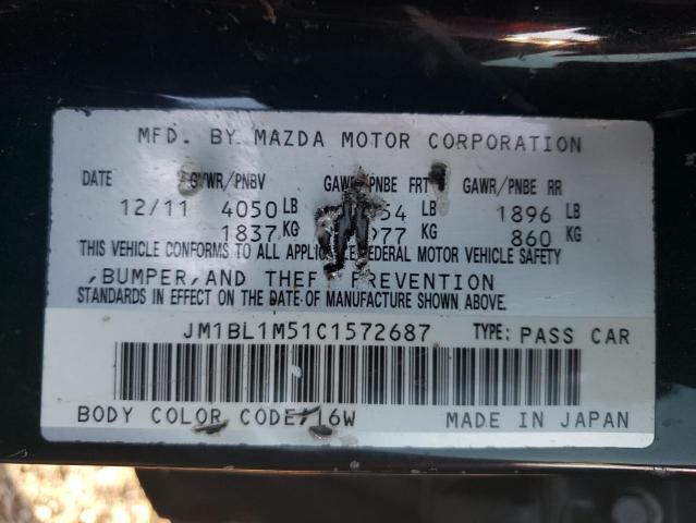 Photo 10 from auction – 2012 MAZDA 3 S with VIN JM1BL1M51C1572687