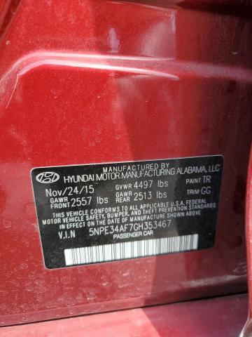 Photo 10 from auction – 2016 HYUNDAI SONATA SPO with VIN 5NPE34AF7GH353467