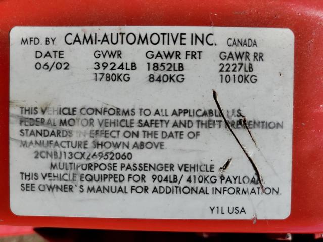 Photo 10 from auction – 2002 CHEVROLET TRACKER with VIN 2CNBJ13CX26952060