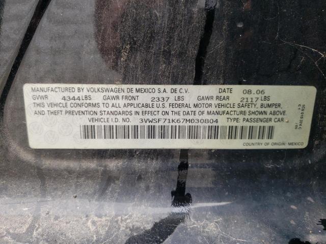 Photo 10 from auction – 2007 VOLKSWAGEN JETTA 2.5 with VIN 3VWSF71K67M030804