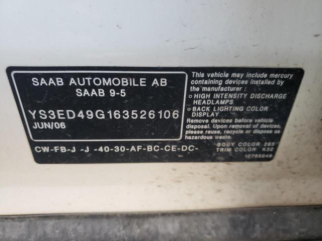 Photo 10 from auction – 2006 SAAB 9-5 BASE with VIN YS3ED49G163526106