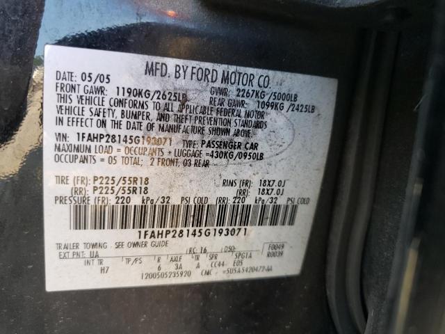 Photo 10 from auction – 2005 FORD FIVE HUNDR with VIN 1FAHP28145G193071