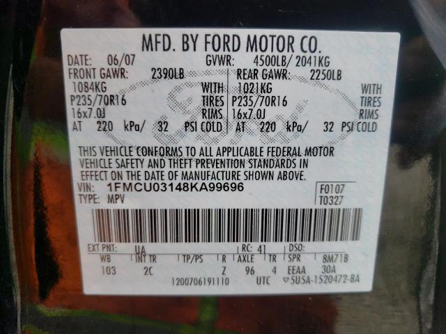 Photo 10 from auction – 2008 FORD ESCAPE XLT with VIN 1FMCU03148KA99696