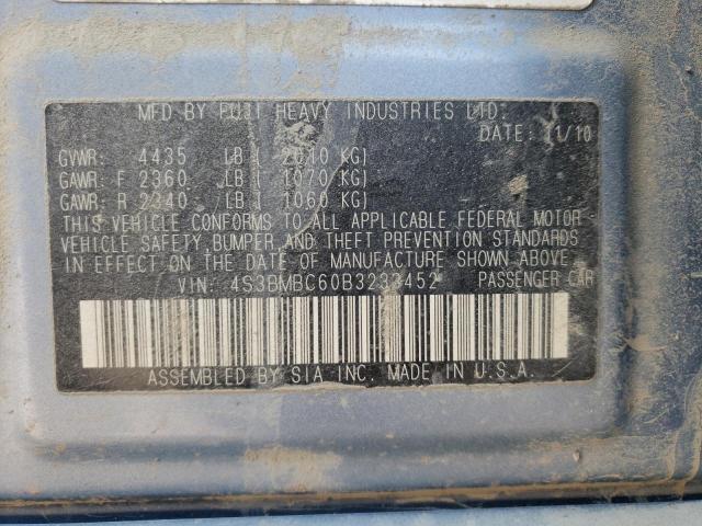 Photo 10 from auction – 2011 SUBARU LEGACY 2.5 with VIN 4S3BMBC60B3233452