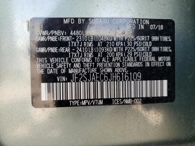 Photo 10 from auction – 2018 SUBARU FORESTER 2 with VIN JF2SJAEC6JH616109