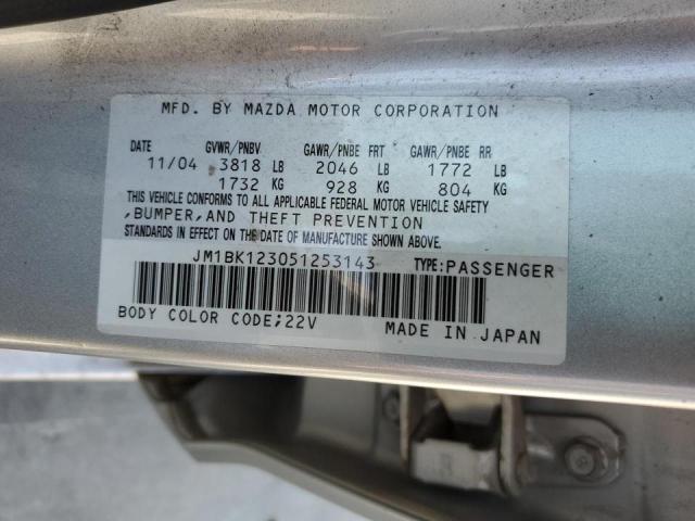 Photo 10 from auction – 2005 MAZDA 3 S with VIN JM1BK123051253143