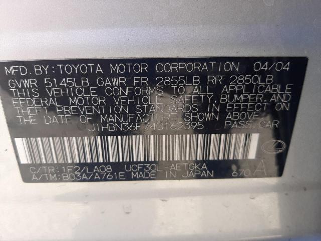 Photo 10 from auction – 2004 LEXUS LS 430 with VIN JTHBN36F740162395